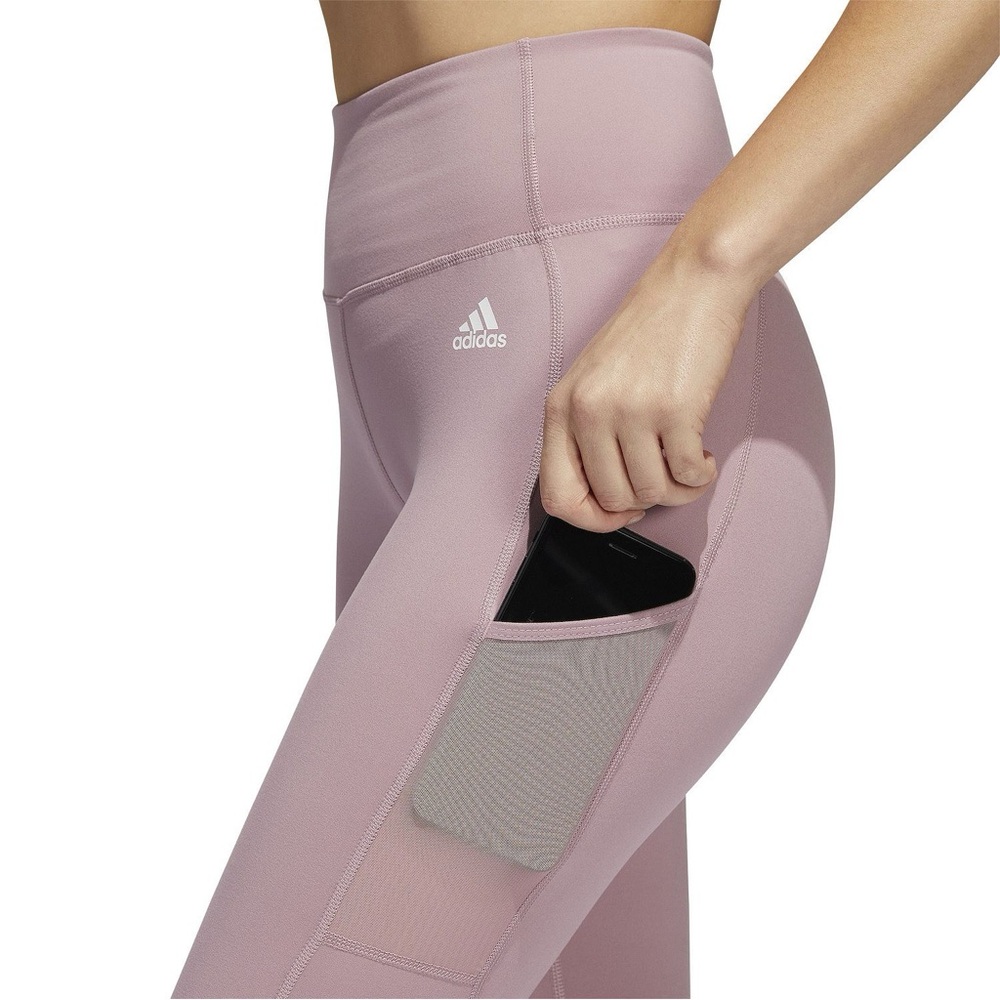 Women’s Adidas Pink Circuit High Waisted 7/8 Leggings With Mesh Pockets Size M - Picture 3 of 12